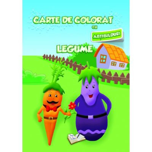 Carte de colorat cu abtibilduri. Legume