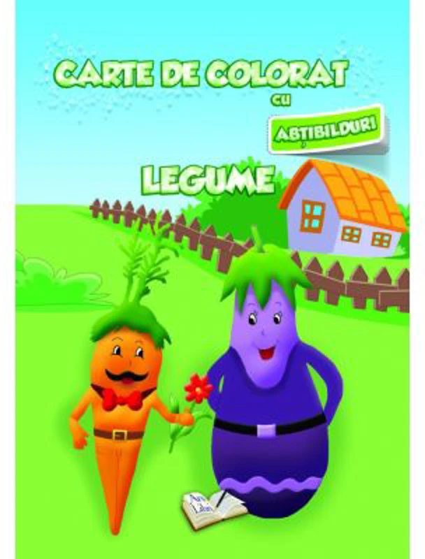 Carte de colorat cu abtibilduri. Legume