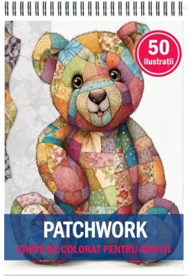Carte de colorat pentru adulti, 50 de ilustratii, Patchwork