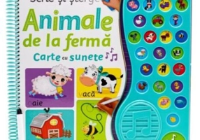 Scrie si sterge. Animale de la ferma. Carte cu sunete