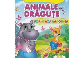 Formeaza imaginea. Animale dragute + 48 autocolante