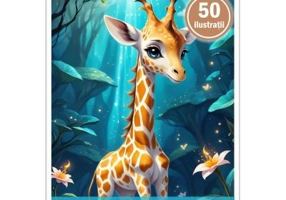 Carte de colorat, 50 de ilustratii, Girafe dragute