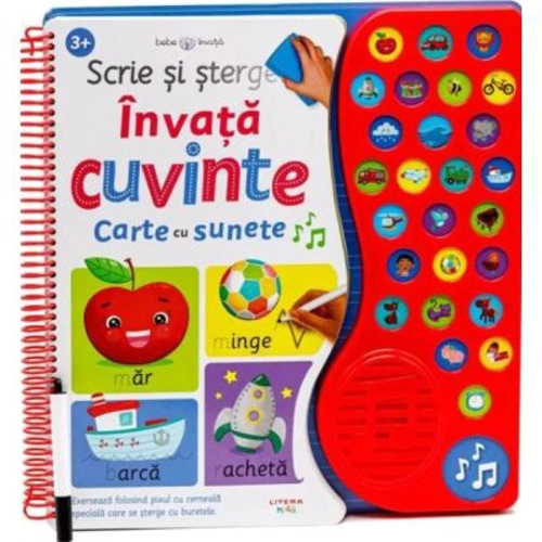 Scrie si sterge. Invata cuvinte. Carte cu sunete