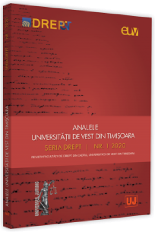 Analele Universitatii de Vest din Timisoara, Seria Drept. Nr. 1/2020