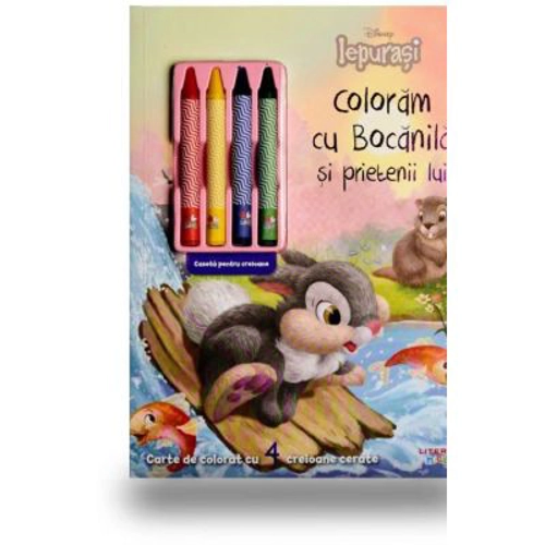 Disney. Iepurasi. Coloram cu Bocanila si prietenii lui (contine 4 creioane cerate)