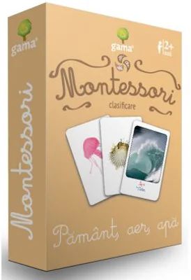 Carti de joc Montessori. Clasificare. Pamant, aer, apa