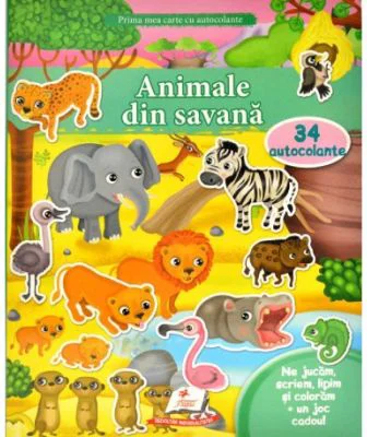 Animale din savana + 34 autocolante
