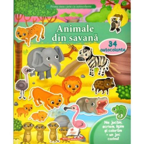 Animale din savana + 34 autocolante