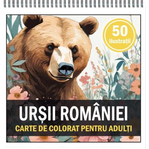 Carte de colorat, 50 de ilustratii, Ursii Romaniei