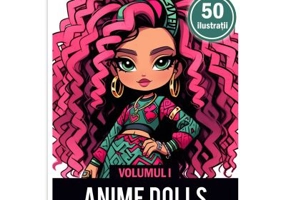 Carte de colorat pentru adulti, 50 de ilustratii, Anime Dolls, Volumul 1