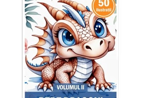 Carte de colorat pentru copii, 50 de ilustratii, Bebe dragoni, Volumul 2