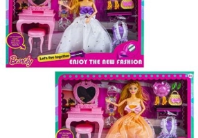 Papusa cu accesorii + masuta machiaj