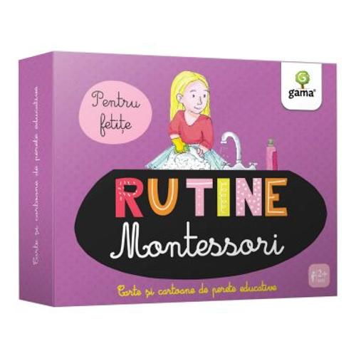 Rutina zilnica. Montessori pentru fetite. Cartoane de perete educative si decorative