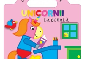 Unicornii - La scoala (Coloreaza si lipeste)