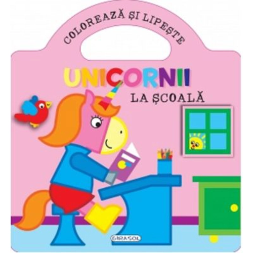 Unicornii - La scoala (Coloreaza si lipeste)
