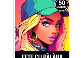 Carte de colorat pentru adulti, 50 de ilustratii, Fete cu palarii