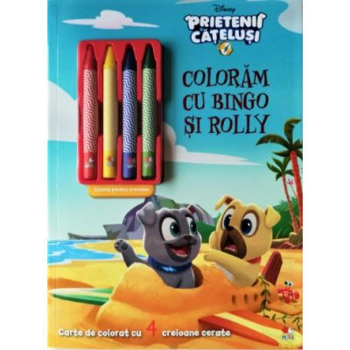 Disney. Prietenii catelusi. Coloram cu Bingo si Rolly. Contine 4 creioane cerate
