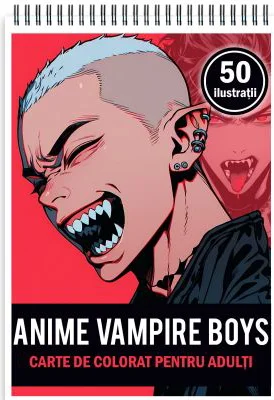 Carte de colorat, 50 de ilustratii, Anime Vampire Boys