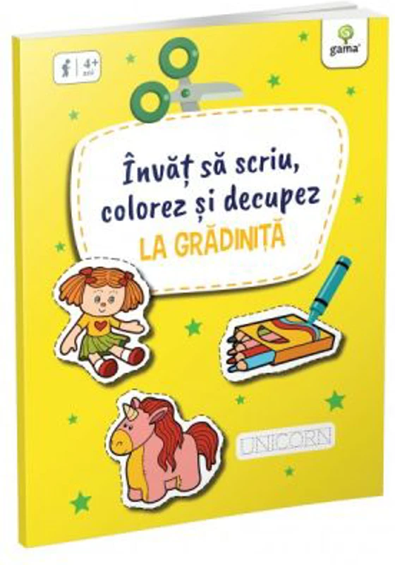 Invat sa scriu, colorez si decupez. La gradinita