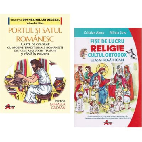 Pachet Portul si satul Romanesc plus Fise de lucru Religie