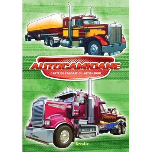 Autocamioane. Carte de colorat cu abtibilduri