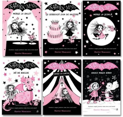 Pachet format din 6 titluri Isadora Moon merge la scoala, merge la balet, merge cu cortul, da de bucluc - Harriet Muncaster