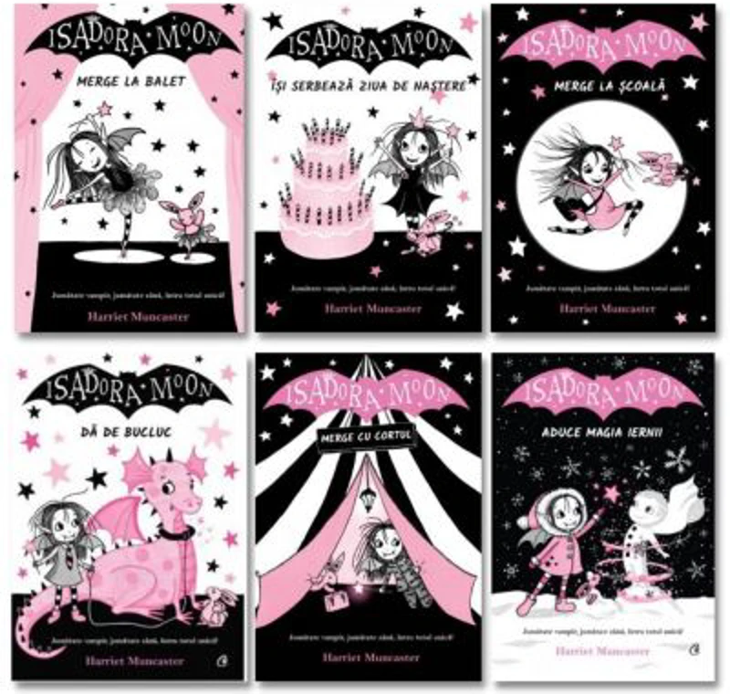 Pachet format din 6 titluri Isadora Moon merge la scoala, merge la balet, merge cu cortul, da de bucluc - Harriet Muncaster