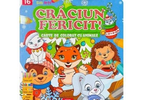 Craciun fericit. Carte de colorat cu animale