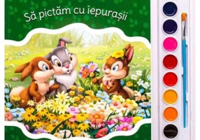 Disney. Iepurasi. Sa pictam cu iepurasii. Carte de colorat cu pensula si acuarele