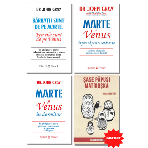 Pachet 3 carti Marte si Venus - Dr. John Gray + CADOU Sase papusi matrioska