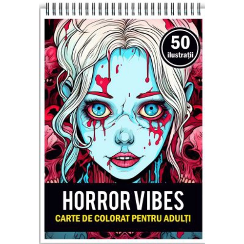 Carte de colorat, 50 de ilustratii, Horror Vibes