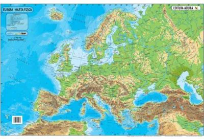 Harta Europa 120x160 cm, fizico-geografica/politica