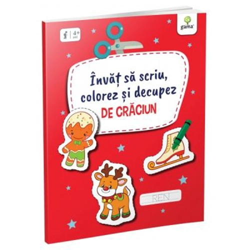 Invat sa scriu, colorez si decupez. De Craciun