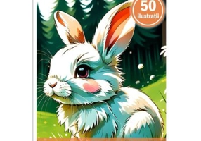 Carte de colorat, 50 de ilustratii, Iepurasi draguti