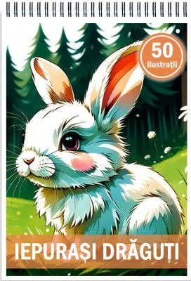 Carte de colorat, 50 de ilustratii, Iepurasi draguti