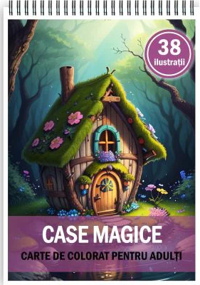 Carte de colorat pentru adulti, 38 de ilustratii, Case magice