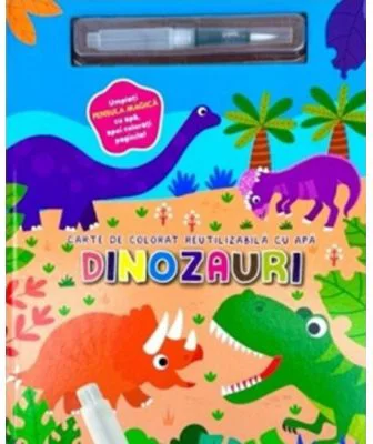 Dinozauri. Carte de colorat reutilizabila cu apa