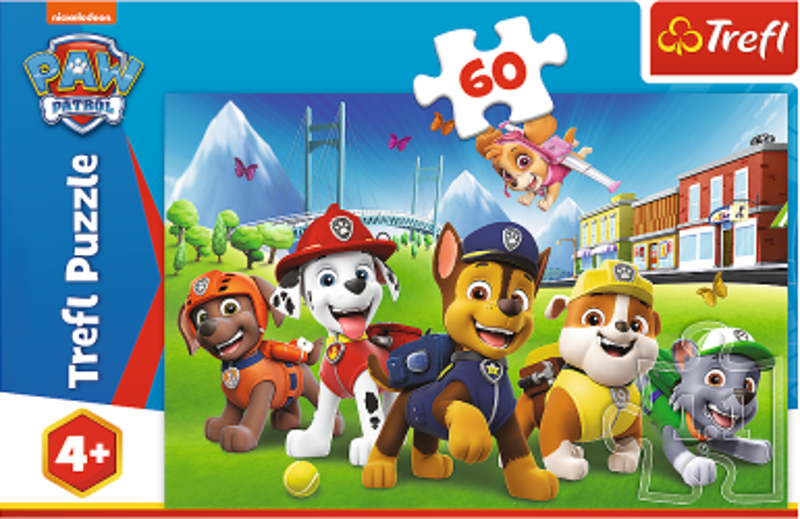 Puzzle Patrula catelusilor. Cateii in iarba 60 piese