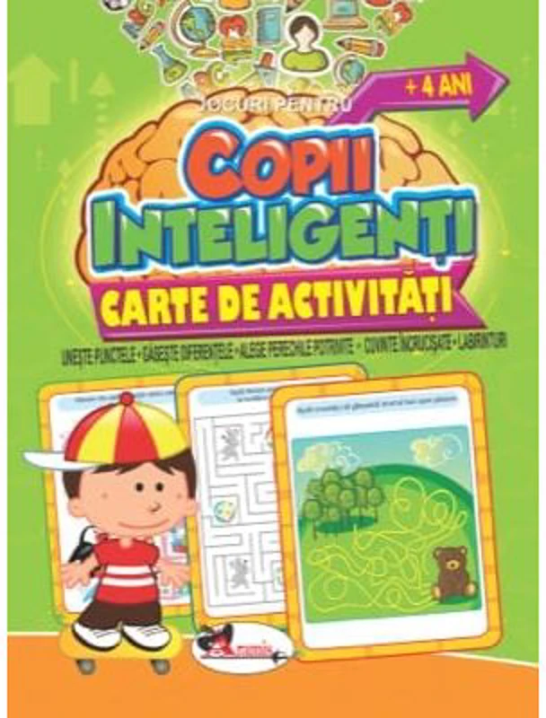 Jocuri pentru copii inteligenti, +4 ani. Carte de activitati