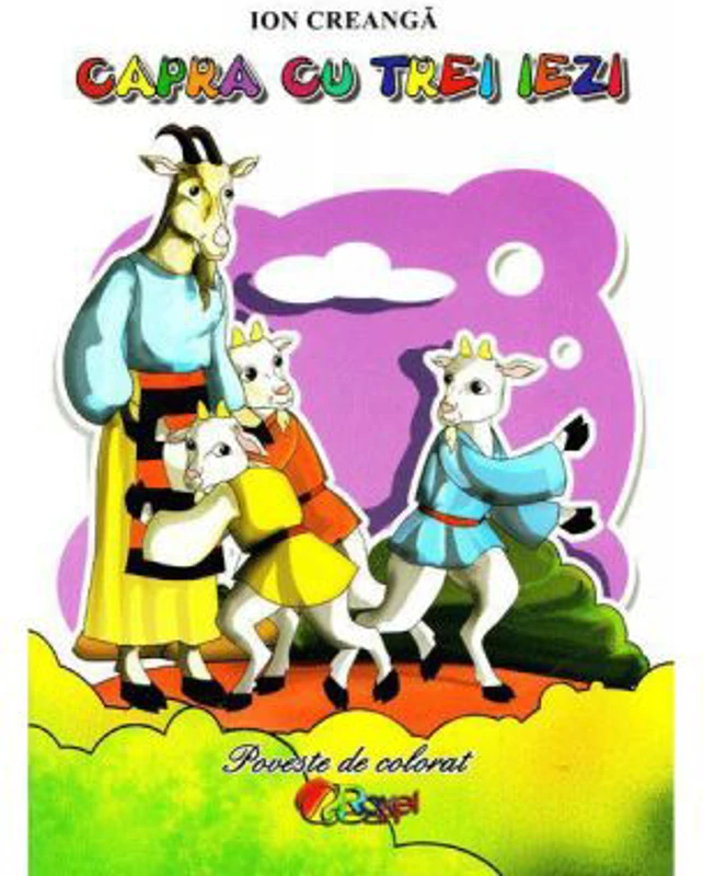 Capra cu trei iezi. Poveste de colorat - Ion Creanga
