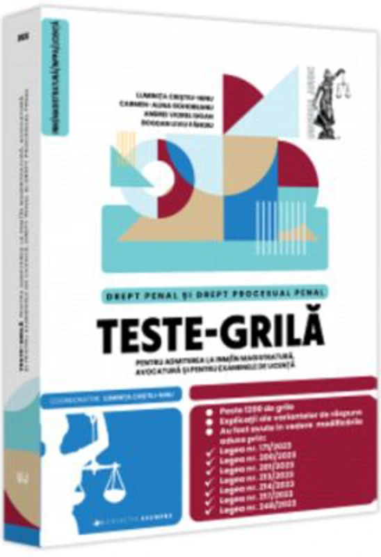 Teste-grila pentru admiterea la INM in magistratura, avocatura si pentru examenele de licenta. Drept penal si drept procesual penal - Luminita Cristiu