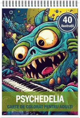 Carte de colorat cu 40 de ilustratii, Psychedelia
