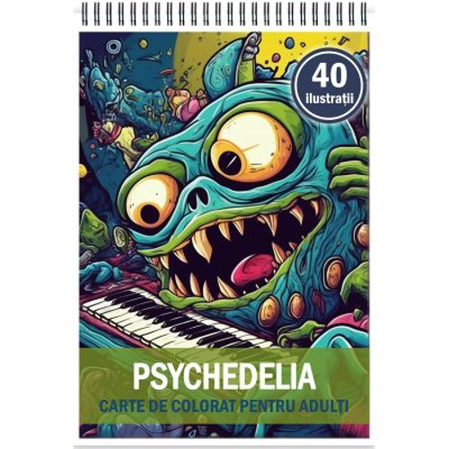 Carte de colorat cu 40 de ilustratii, Psychedelia