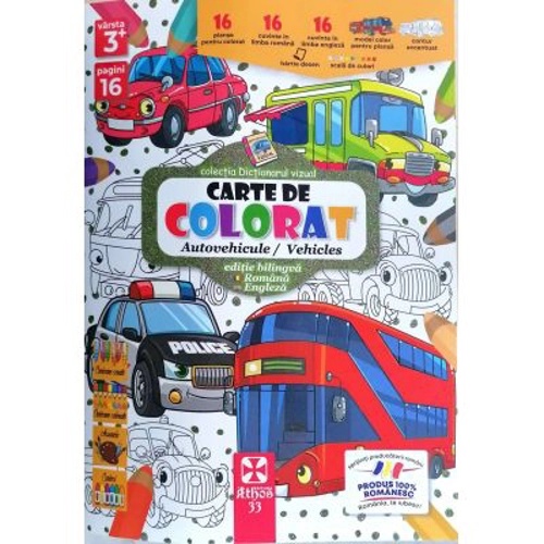 Carte de colorat autovehicule/ vehicles