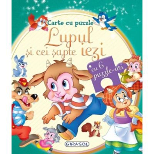 Carte cu puzzle Lupul si cei sapte iezi (cu 6 puzzle-uri)