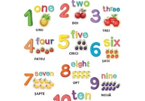 Count to ten. Numara pana la zece. Plansa A4