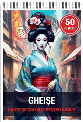 Carte de colorat, 50 de ilustratii, Gheise