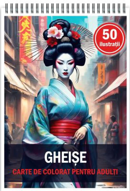 Carte de colorat, 50 de ilustratii, Gheise
