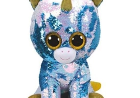 Unicorn alb cu paiete, din plus 42 cm, Boos, TY