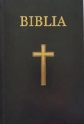 Biblia medie, 063, coperta vinil tare, neagra, cu cruce